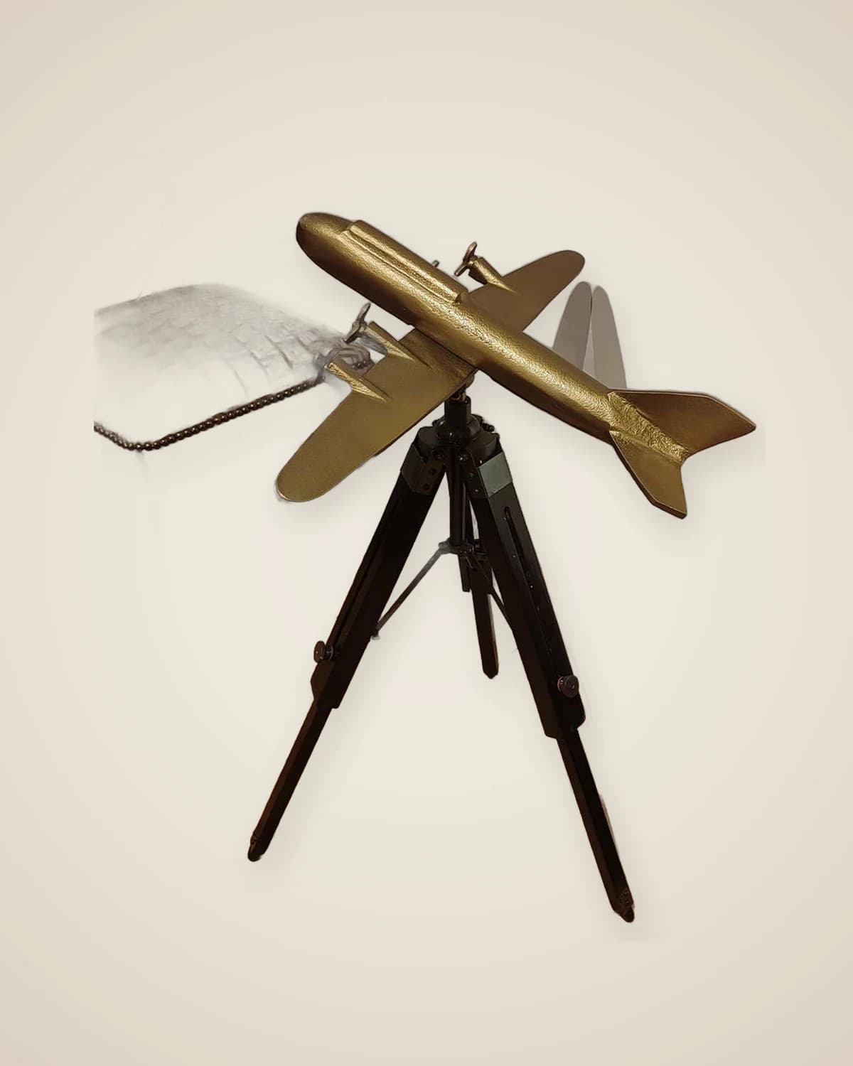 Аэро-декор, антикварное золотое украшение на штатив в виде самолета — TUTA — 6