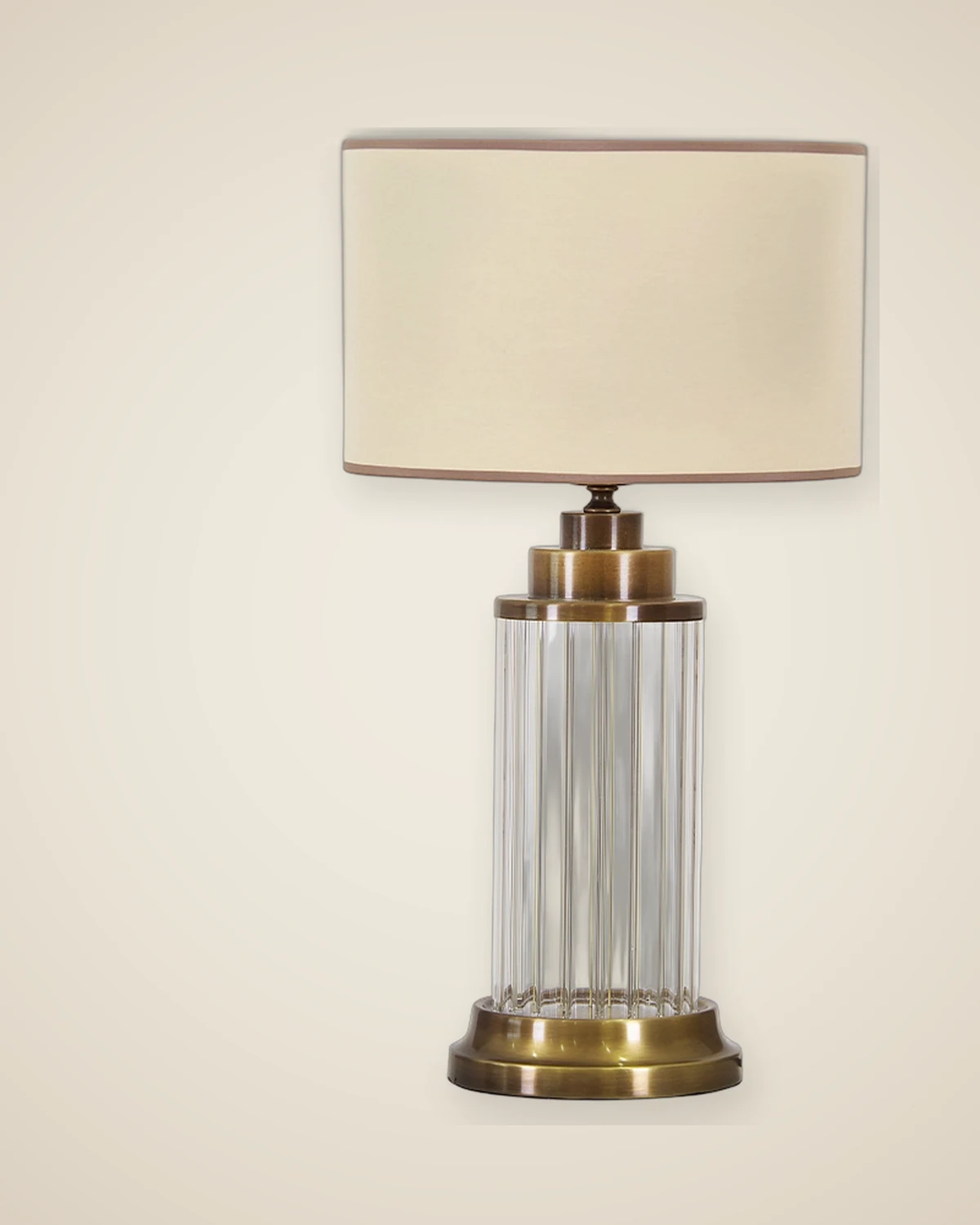 Übergroßer Lampenschirm aus antikgoldenem Metall und Glas — TUTA — 2