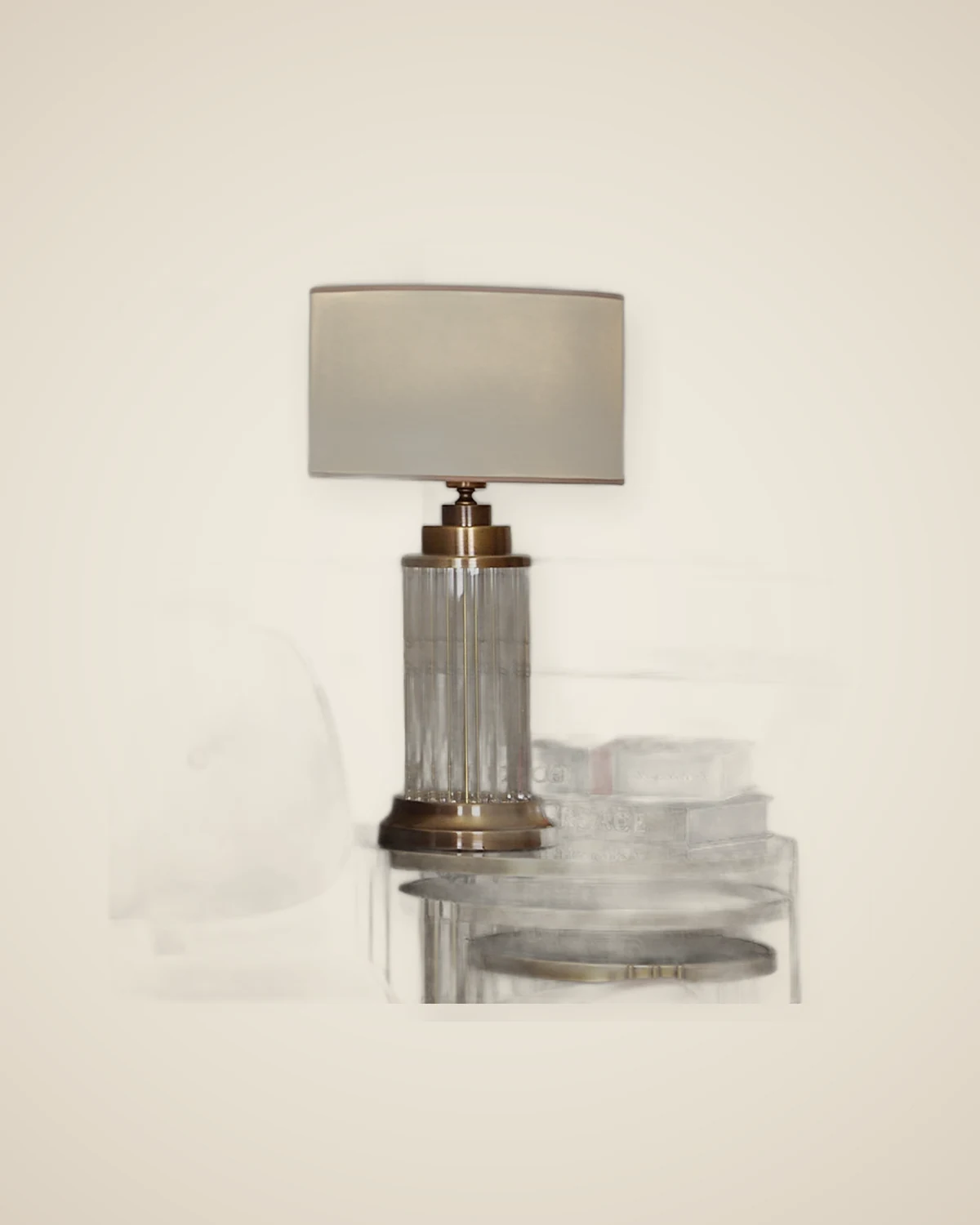 Übergroßer Lampenschirm aus antikgoldenem Metall und Glas — TUTA — 5