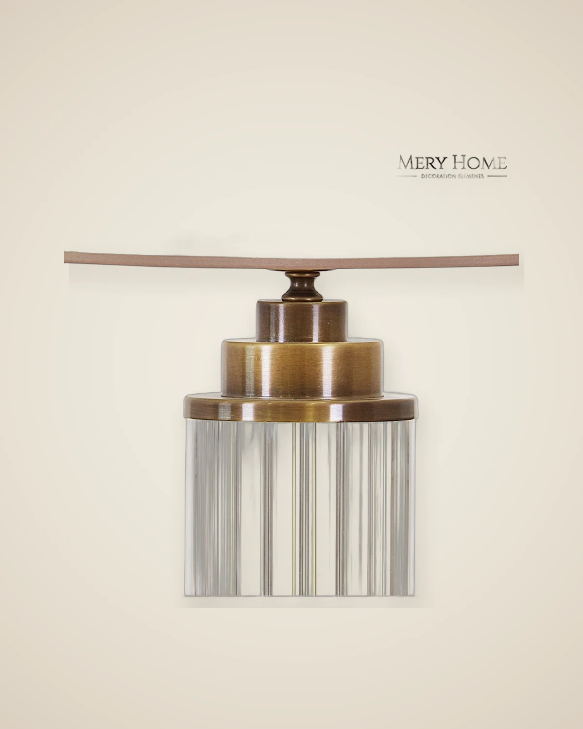 Übergroßer Lampenschirm aus antikgoldenem Metall und Glas — TUTA — 6