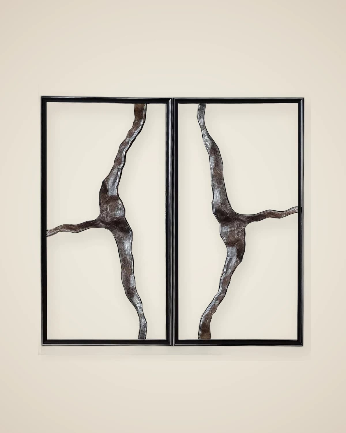 Asymmetrisch gestreiftes Doppelspiegel-Set – Gold — TUTA — 2