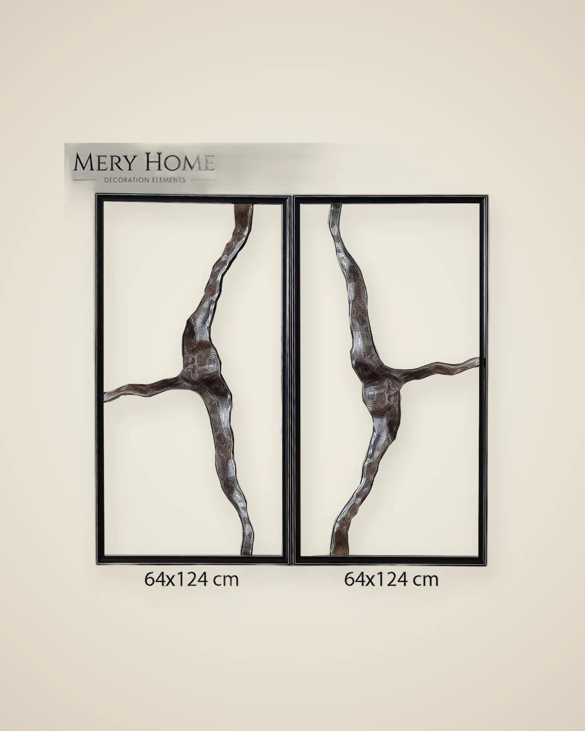 Asymmetrisch gestreiftes Doppelspiegel-Set – Gold — TUTA — 3