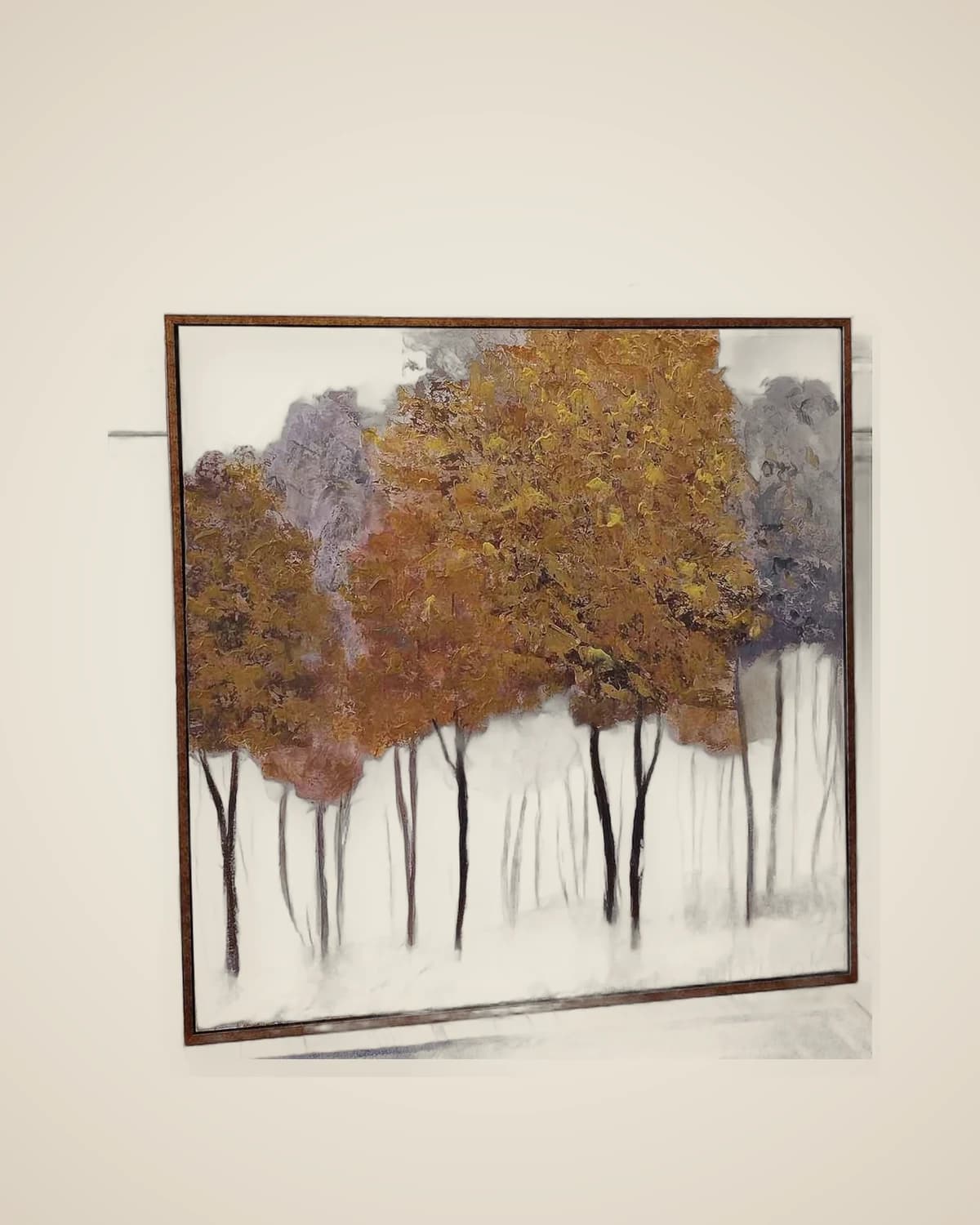 Herbstliches Ölgemälde, strukturiertes Baumgemälde mit Herbstmotiv, 93 cm x 93 cm — TUTA — 3