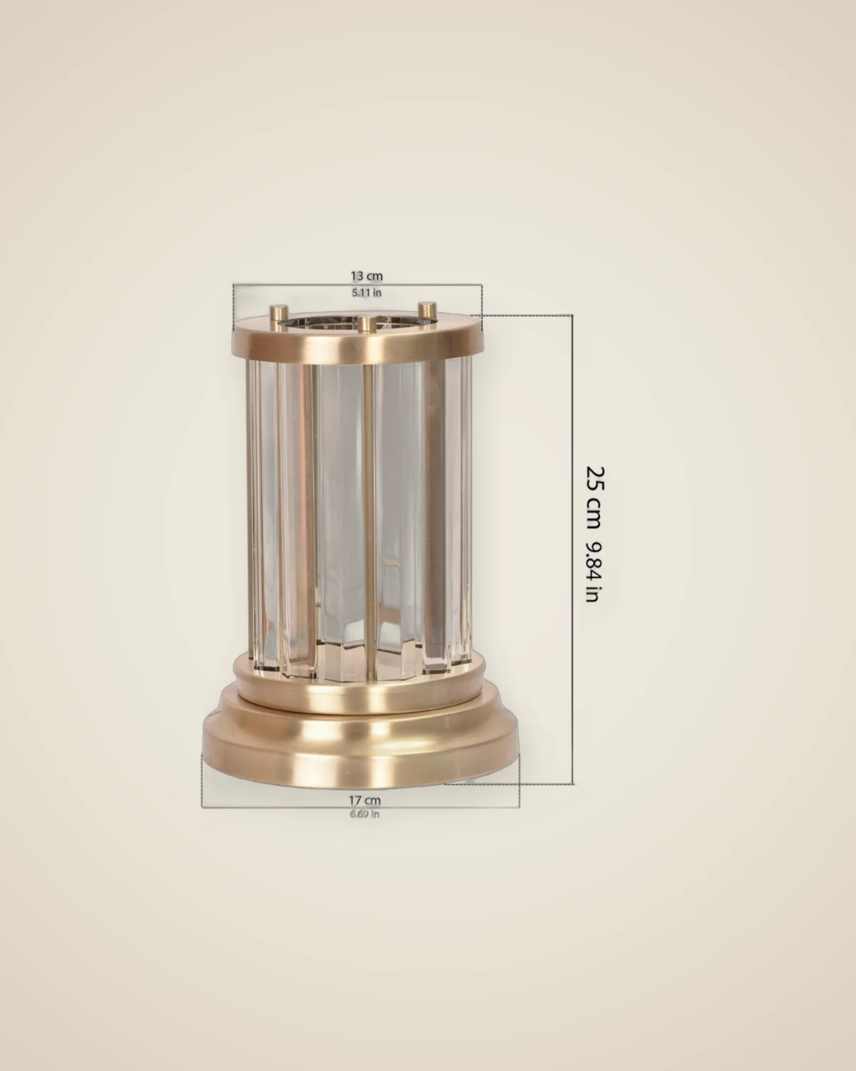 Luxus-Kerzenhalter aus Beatrix-Kristall, Antikgold, groß — TUTA — 3