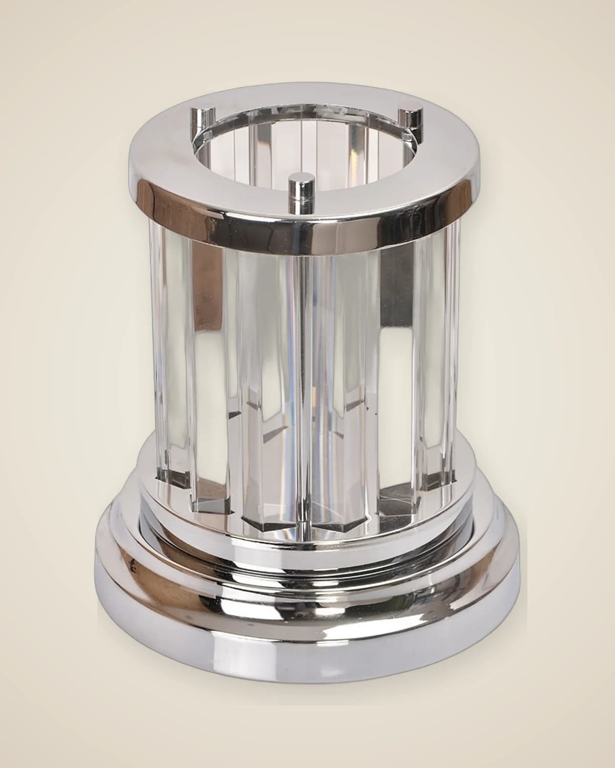 Beatrix Crystal Chrome Luxuriöser Kerzenhalter, große Größe — TUTA — 2