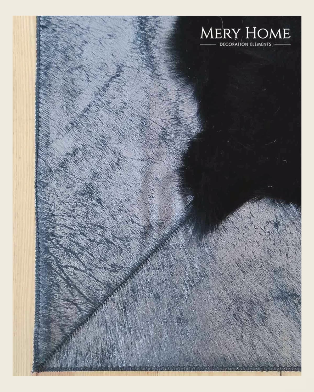 Beykoz Original Teppich aus schwarzem Pelzleder — TUTA — 4