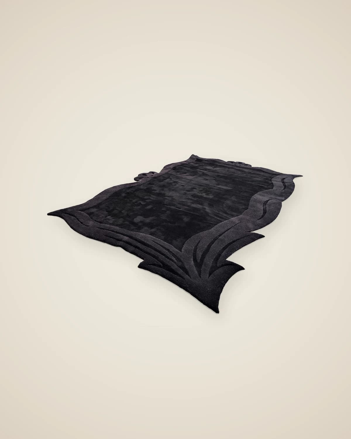 Black Wind Schwarzer Teppich aus Viskosewolle 200×300 — TUTA — 5