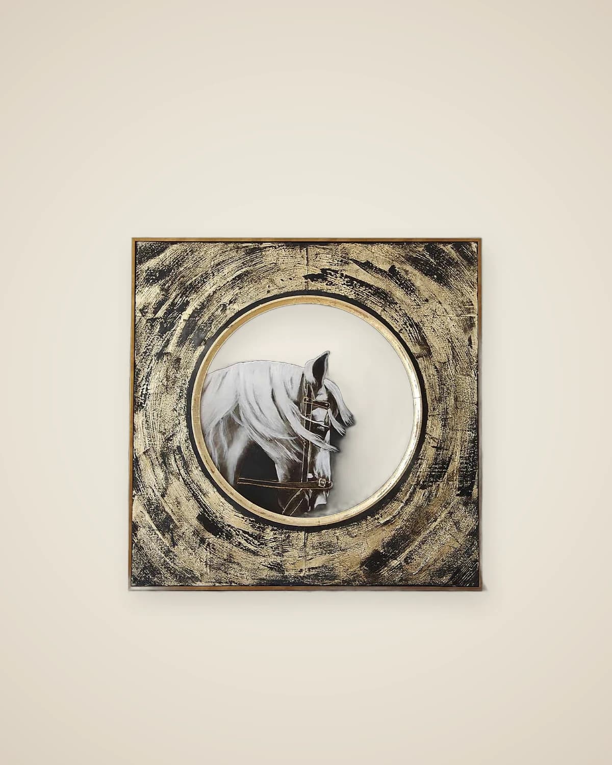 Boldy Ölfarbe mit strukturiertem Pferdemotiv, dekoratives modernes Gemälde, Pferdegemälde — TUTA — 3