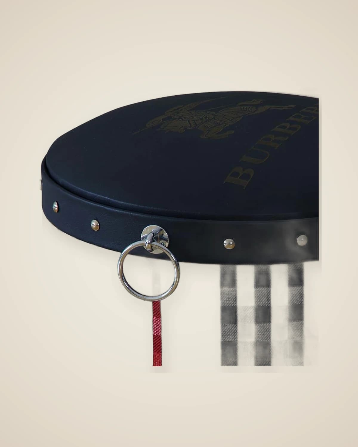 кожаный пуф на груди с клетчатым рисунком Burberry — TUTA — 4