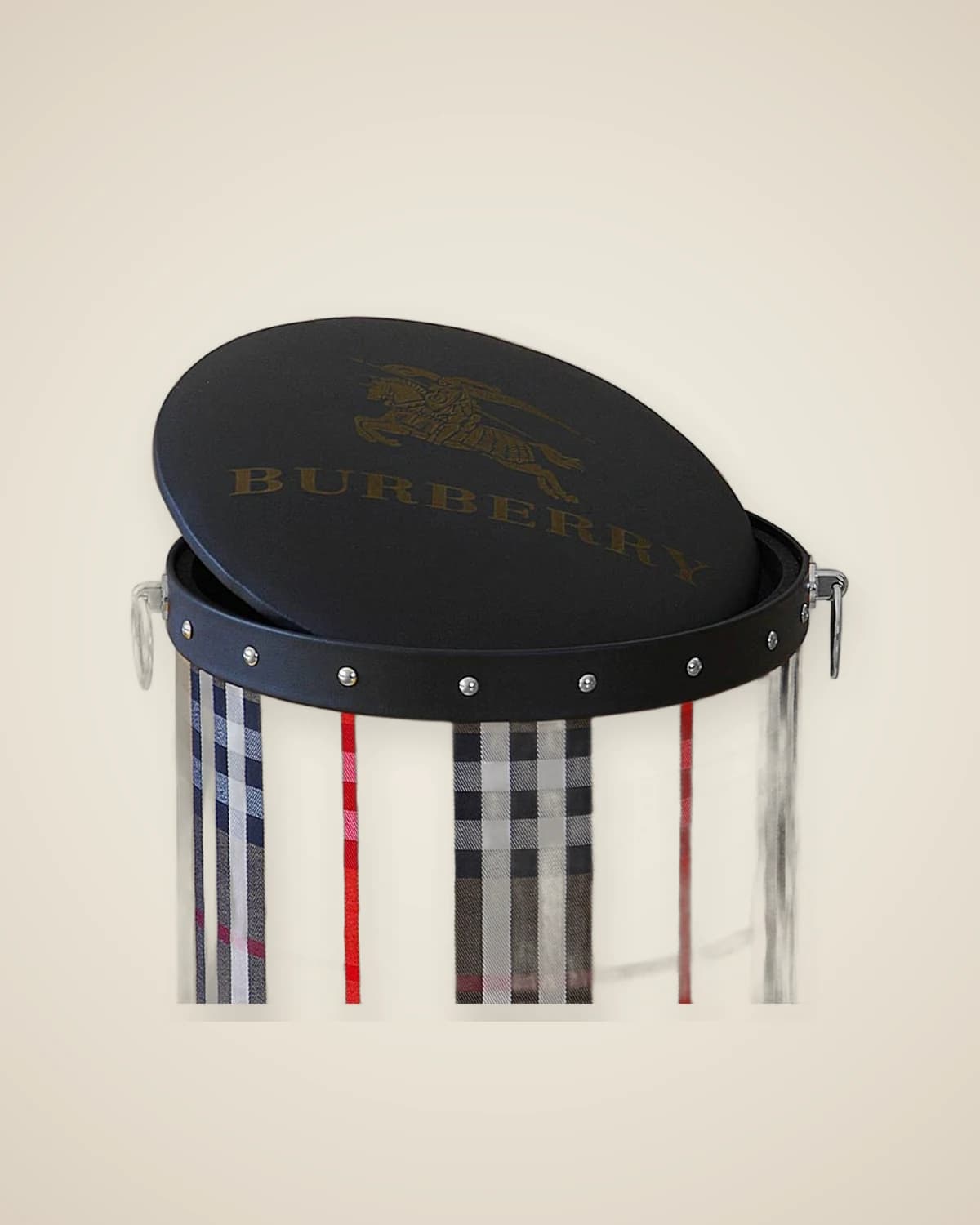 кожаный пуф на груди с клетчатым рисунком Burberry — TUTA — 6