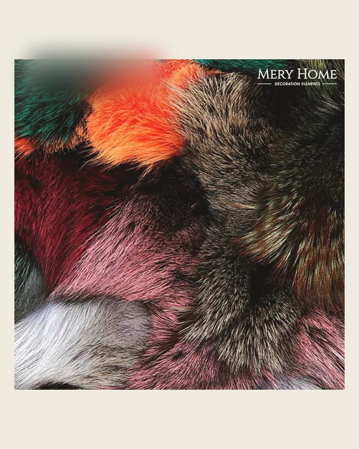 Colorful Original Decorative Fur Throw Pillow — TUTA — 5