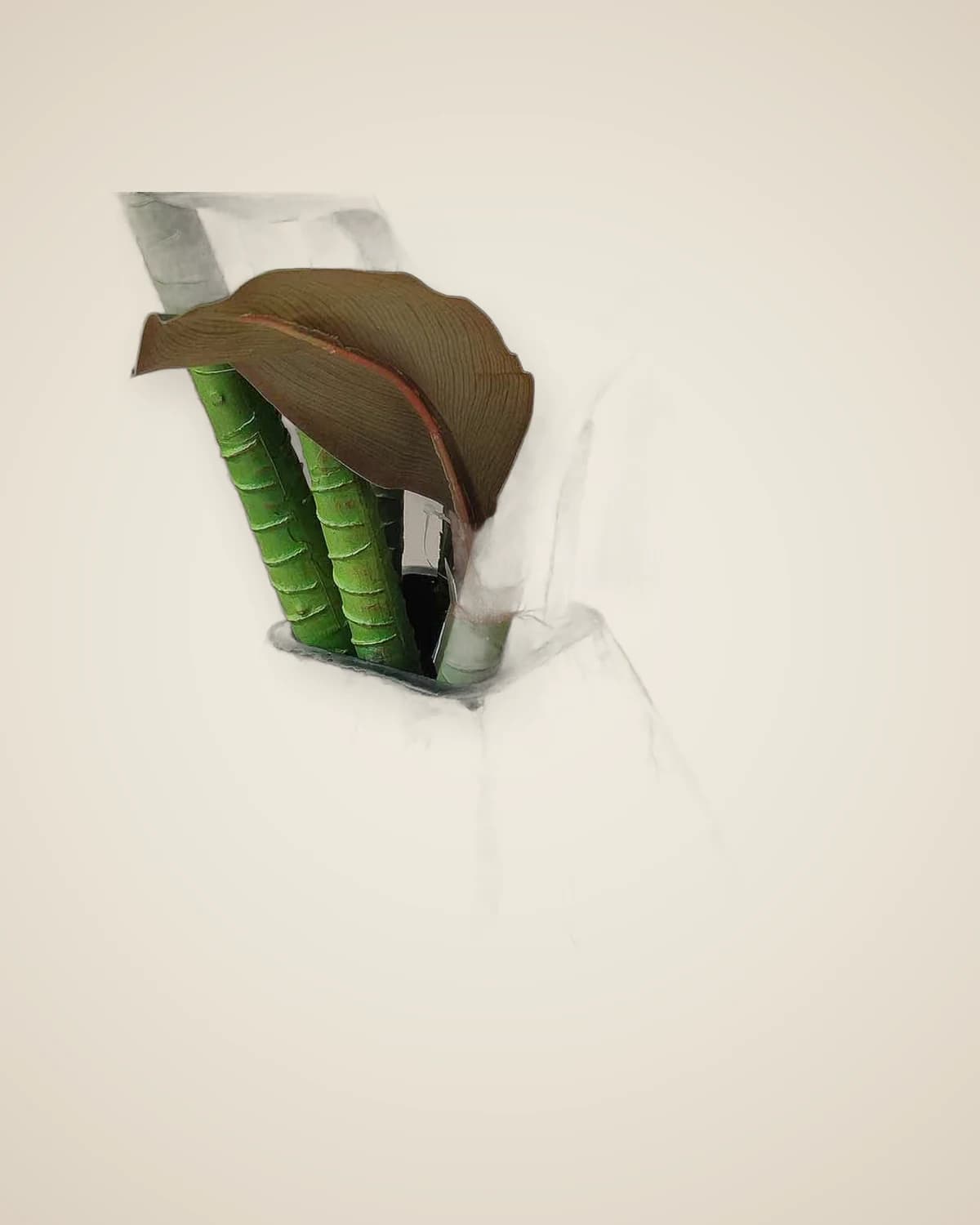 Черная стеклянная ваза с рисунком кристальной волны — TUTA — 5