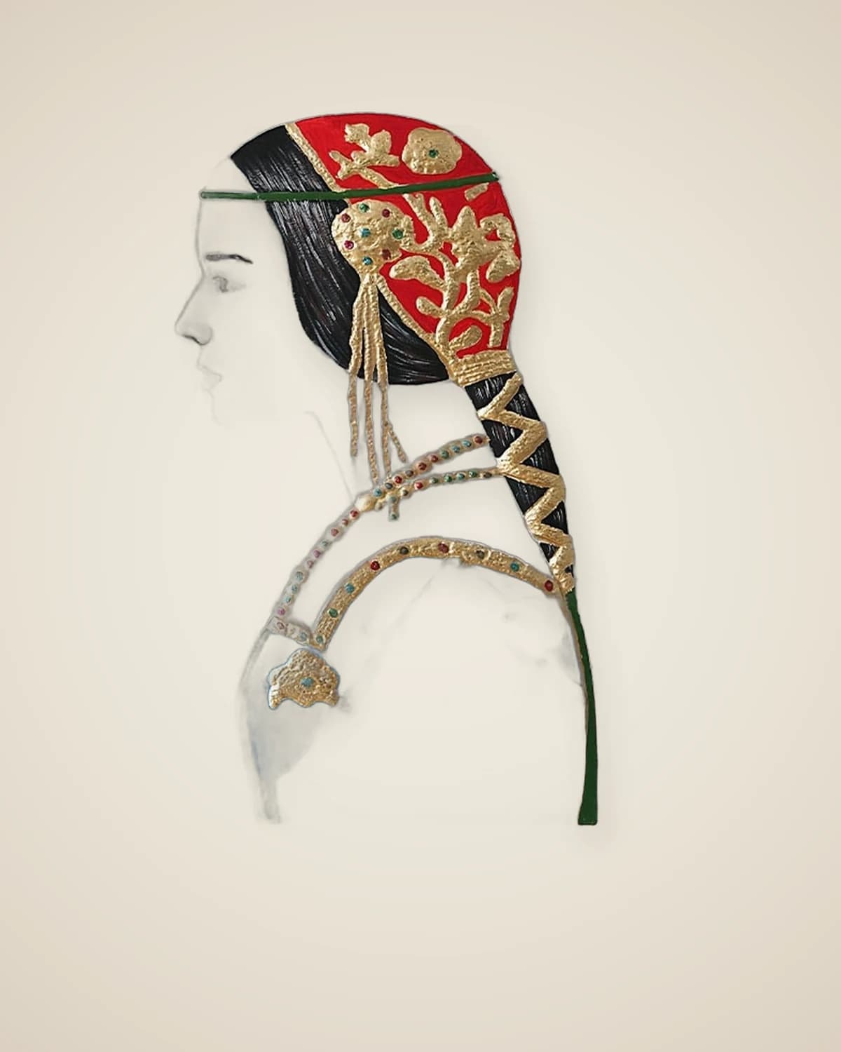 Dekorative moderne Malerei Frau mit roter Schrift | TUTA Heimdekoration — TUTA — 3