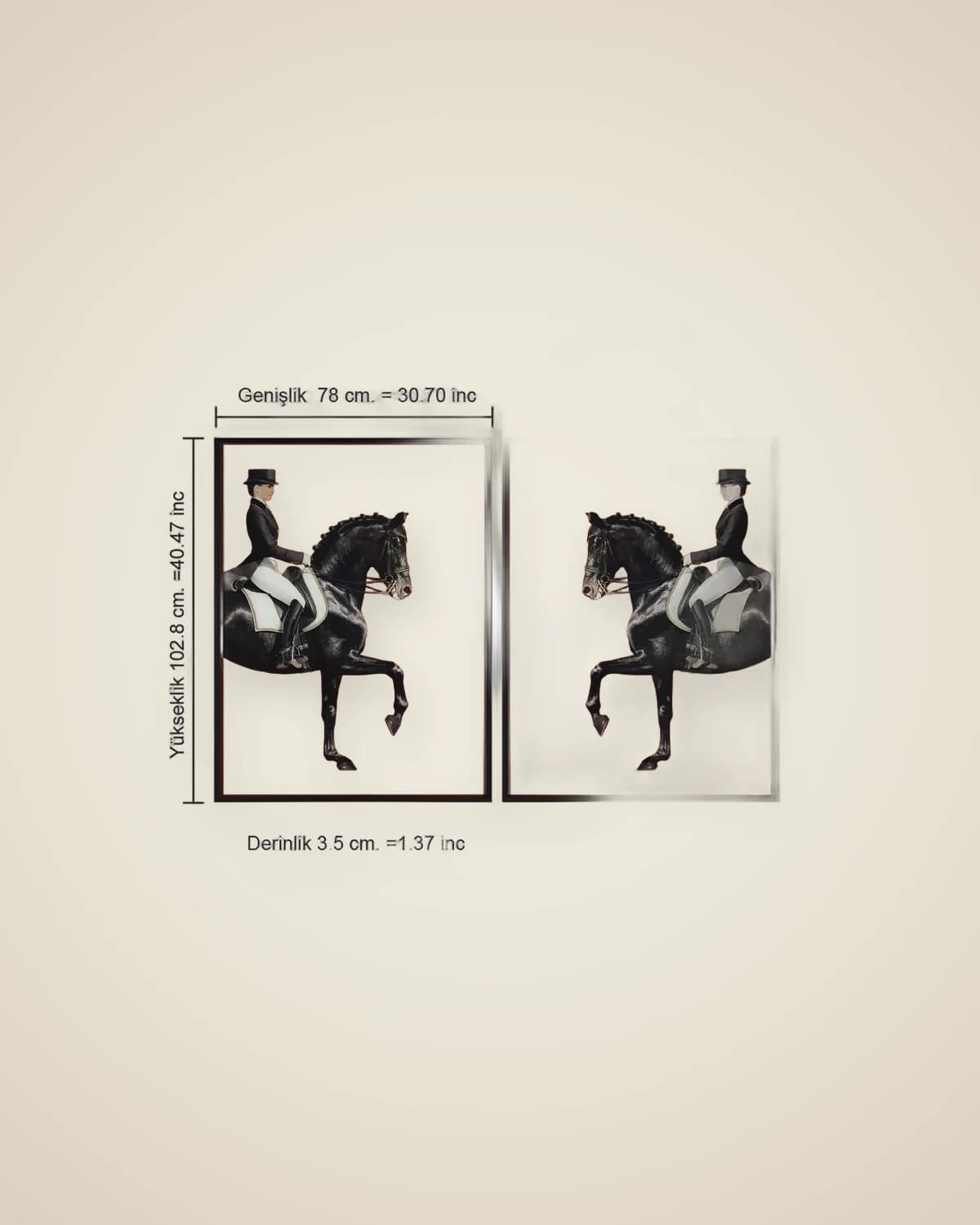 Dekoratives Gemälde Reiter Twin Modernes Pferdegemälde-Set — TUTA — 4