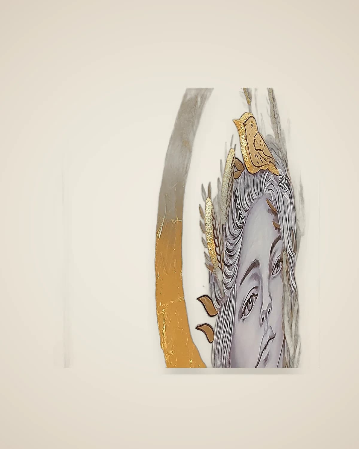 Dekorative Malerei mit Jungfrau-Motiv, Ölfarbe, strukturiert | TUTA — TUTA — 5