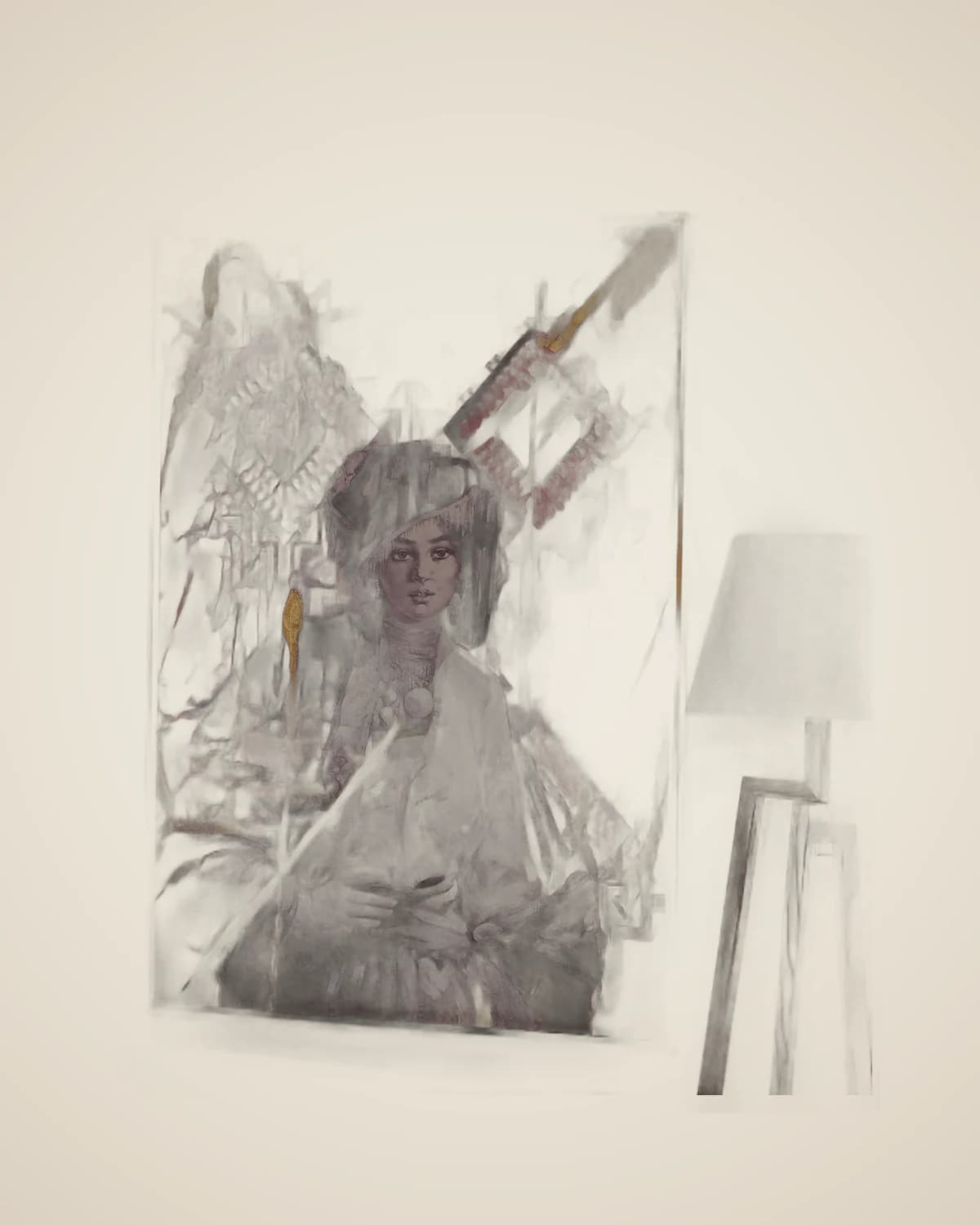 Diamant-Ölfarbe, strukturiertes dekoratives Wohnzimmergemälde — TUTA — 4