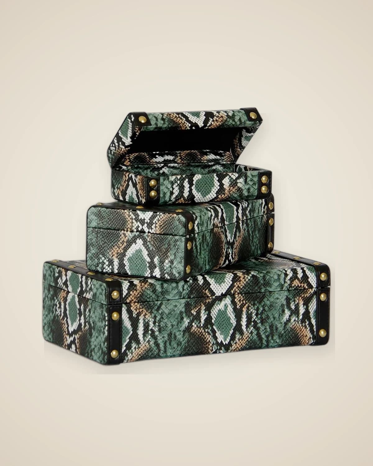 Dragobox Тройная шкатулка для драгоценностей со змеиным узором — TUTA — 2