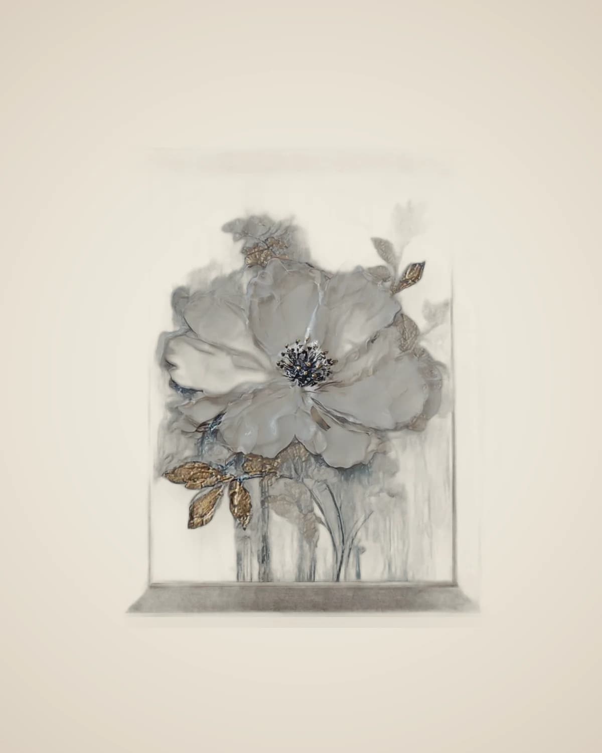 Elegantes, mit Blüten geprägtes, dekoratives Blumengemälde — TUTA — 2