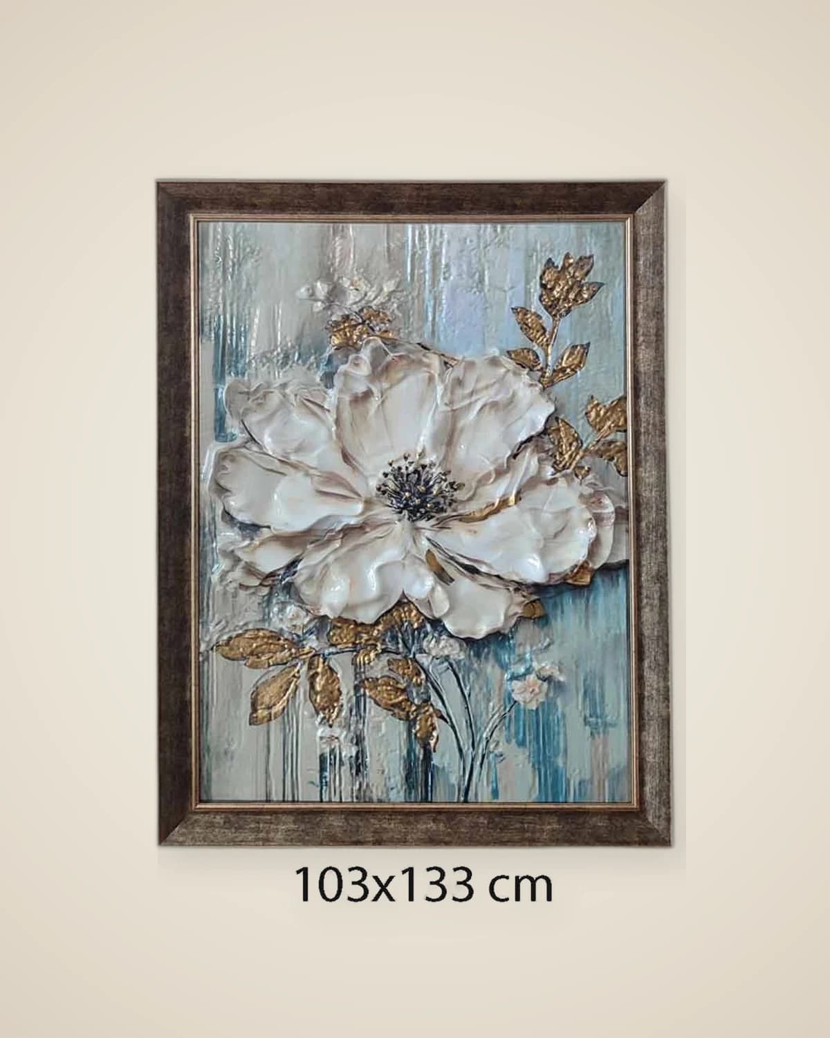 Elegantes, mit Blüten geprägtes, dekoratives Blumengemälde — TUTA — 4