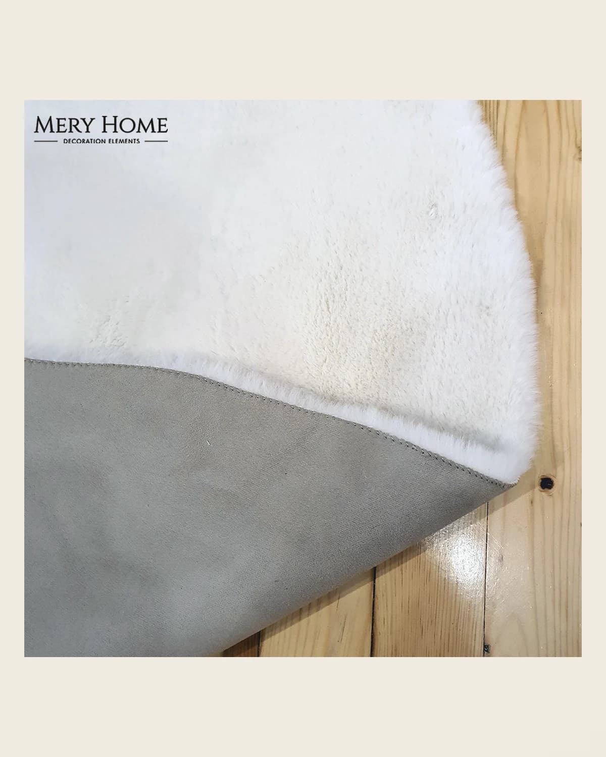 Weißer Fleece-Teppich aus künstlichem Kaninchenfell — TUTA — 5