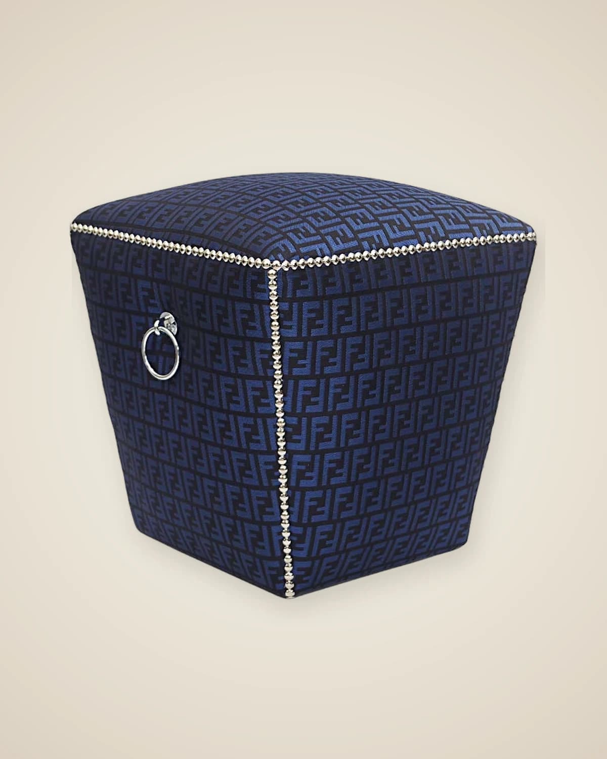 Роскошный пуф Fendi Design темно-синий черный — TUTA — 2