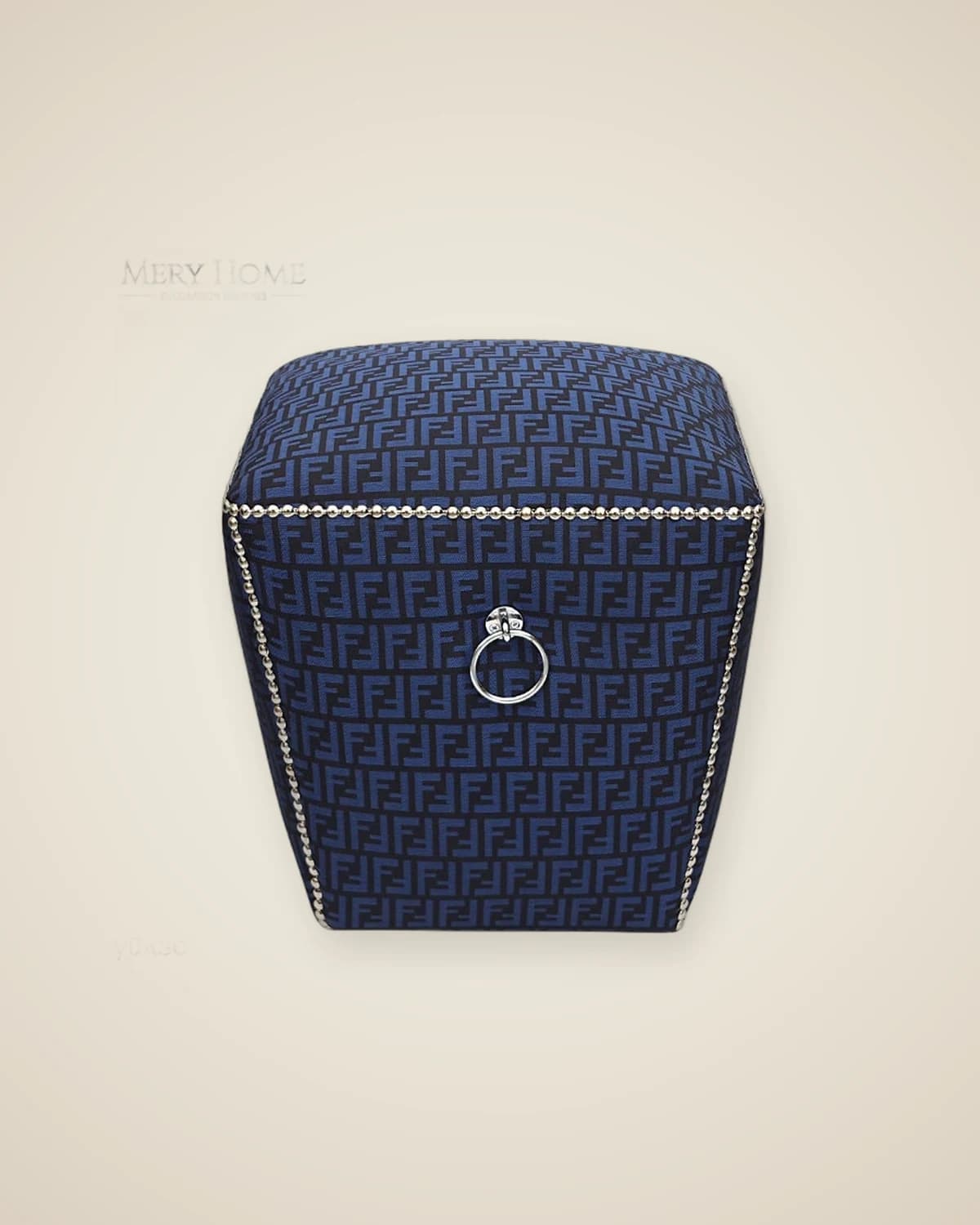 Роскошный пуф Fendi Design темно-синий черный — TUTA — 3