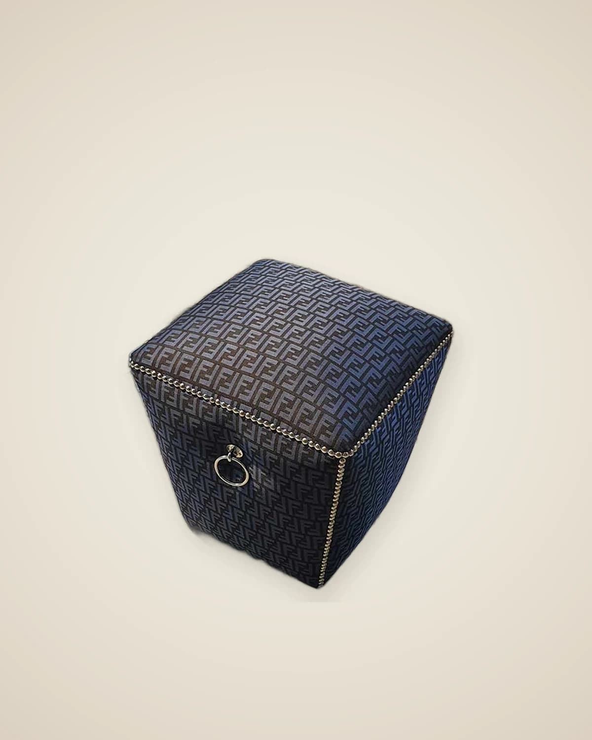 Роскошный пуф Fendi Design темно-синий черный — TUTA — 4