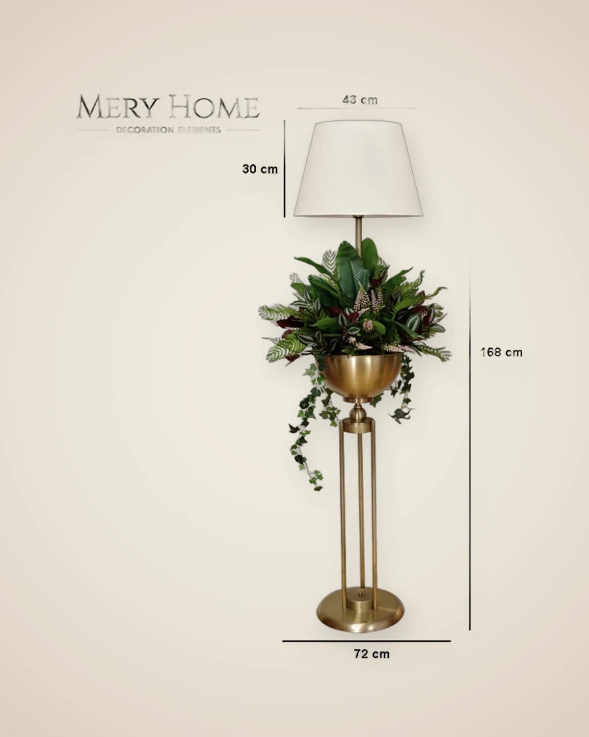 Florist Luxus-Deko-Stehlampe in Antikgold (Blume im Lieferumfang enthalten) — TUTA — 3