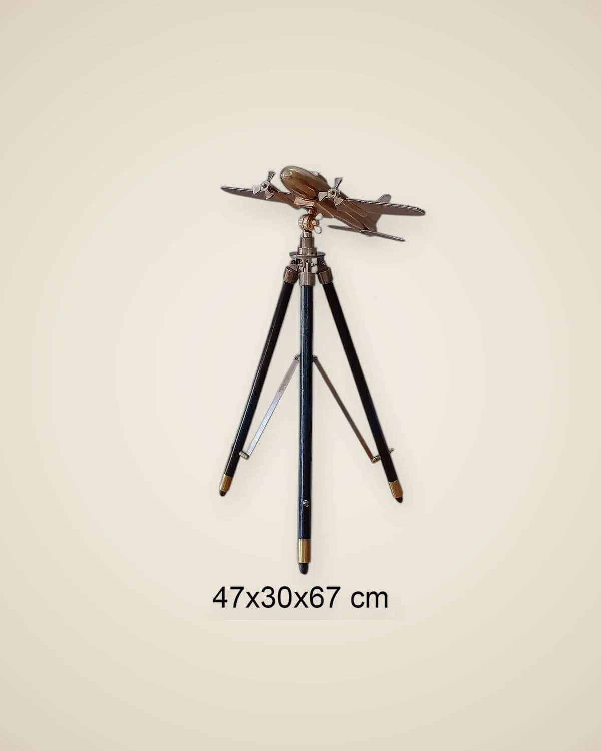 Флаер Черный декоративный самолетик с золотой подставкой 47x30x67 — TUTA — 3