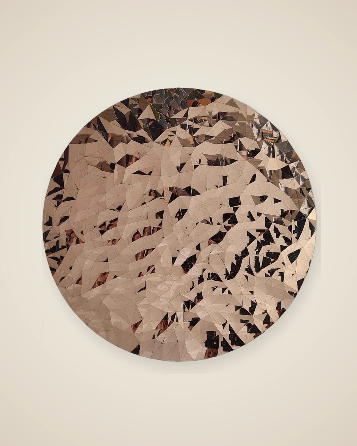 GeoSphere Roségoldfarbenes, geometrisch geformtes, modernes Wandpaneel, 100 cm — TUTA — 2