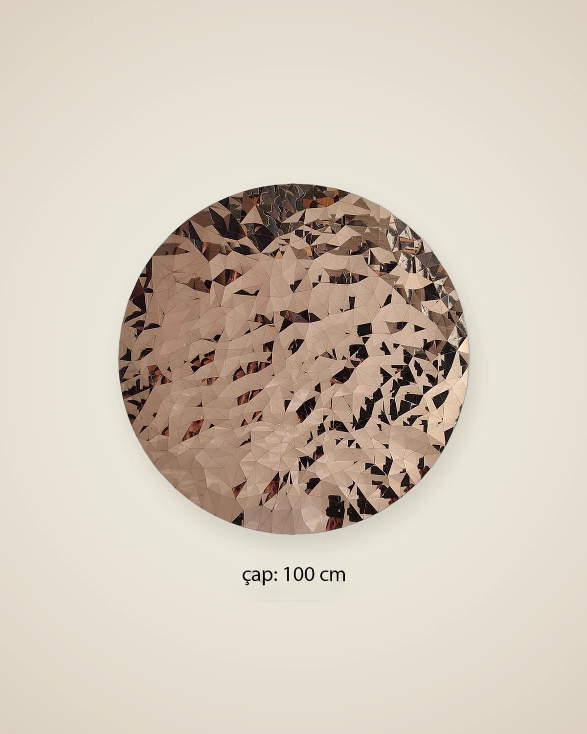 GeoSphere Roségoldfarbenes, geometrisch geformtes, modernes Wandpaneel, 100 cm — TUTA — 4