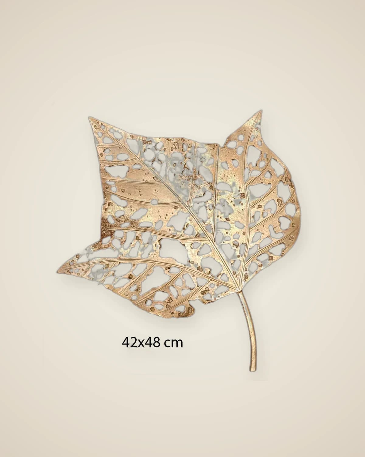 Gold Color Decorative Leaf Wall Object – 42x48 cm — TUTA — 4
