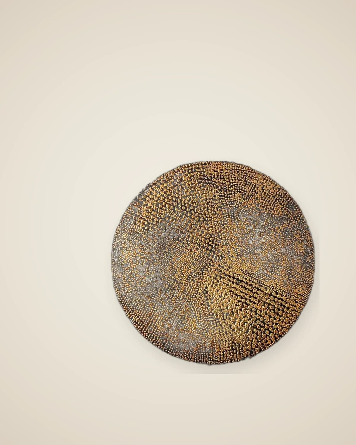 Goldgeprägtes rundes dekoratives Gemälde – modernes abstraktes Wandgemälde mit Glasrahmen — TUTA — 3