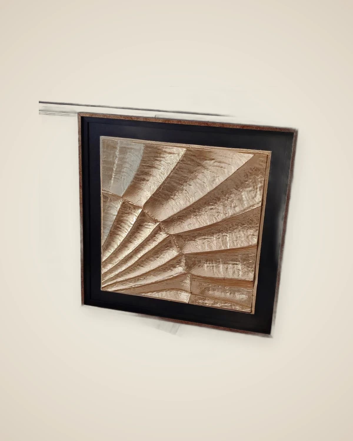 Goldene Wellen, luxuriöses, goldgeprägtes dekoratives Gemälde, 75 x 75 cm — TUTA — 3