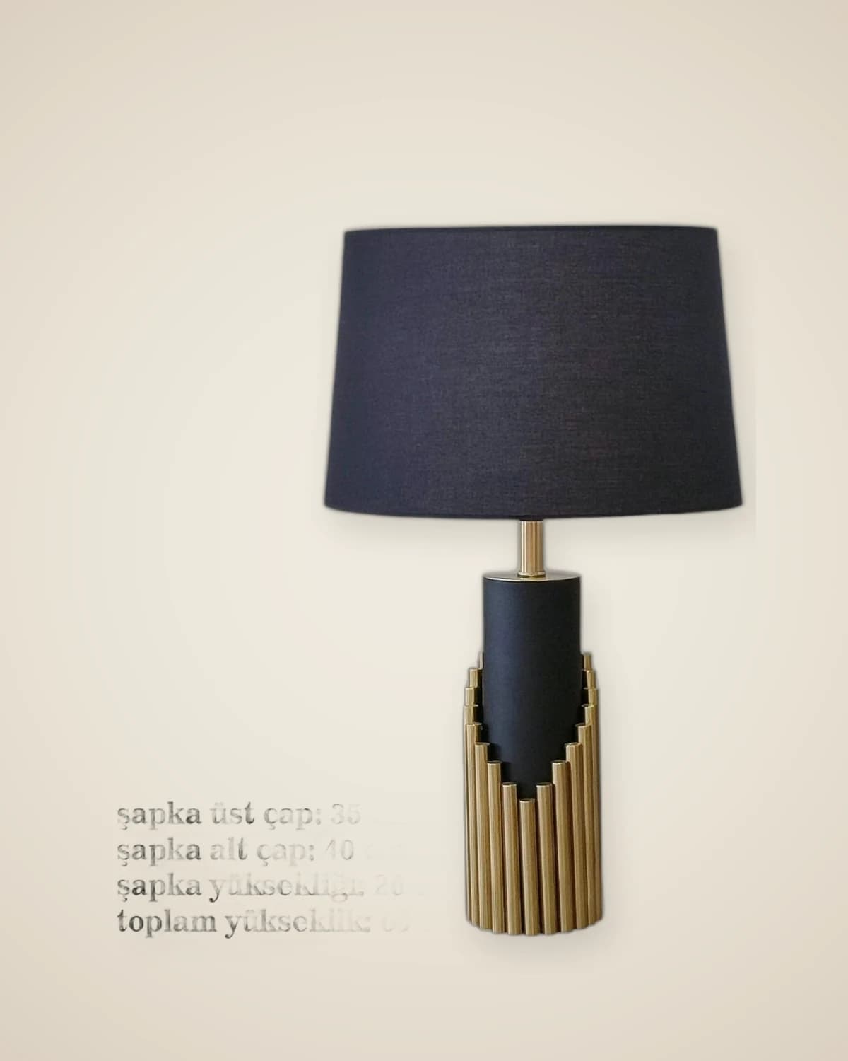 Lampara Lampenschirm aus schwarzem Metall, goldenem Metall, luxuriösem und modernem Design — TUTA — 4