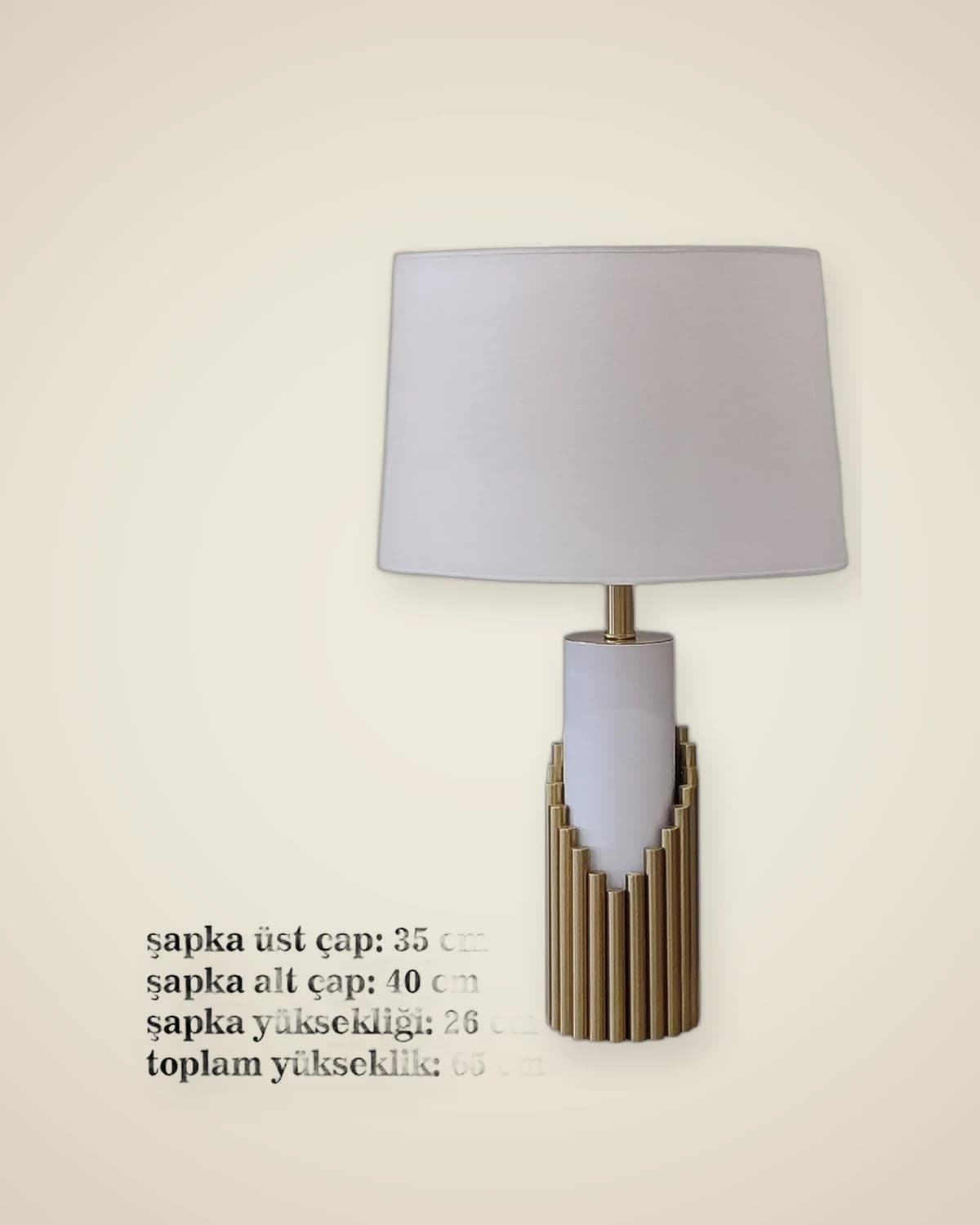 Lampara Lampenschirm aus weißem Metall, goldenem Metall, luxuriösem und modernem Design — TUTA — 4