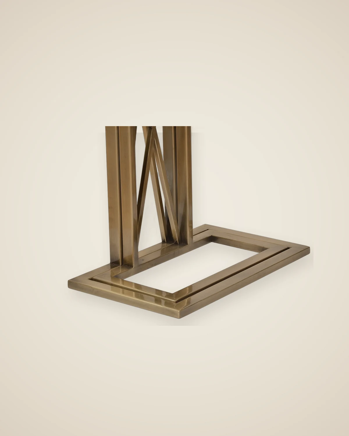 Level Beistelltisch-Set aus gealtertem goldfarbenem Metall in geräucherter Farbe mit Spiegel — TUTA — 6