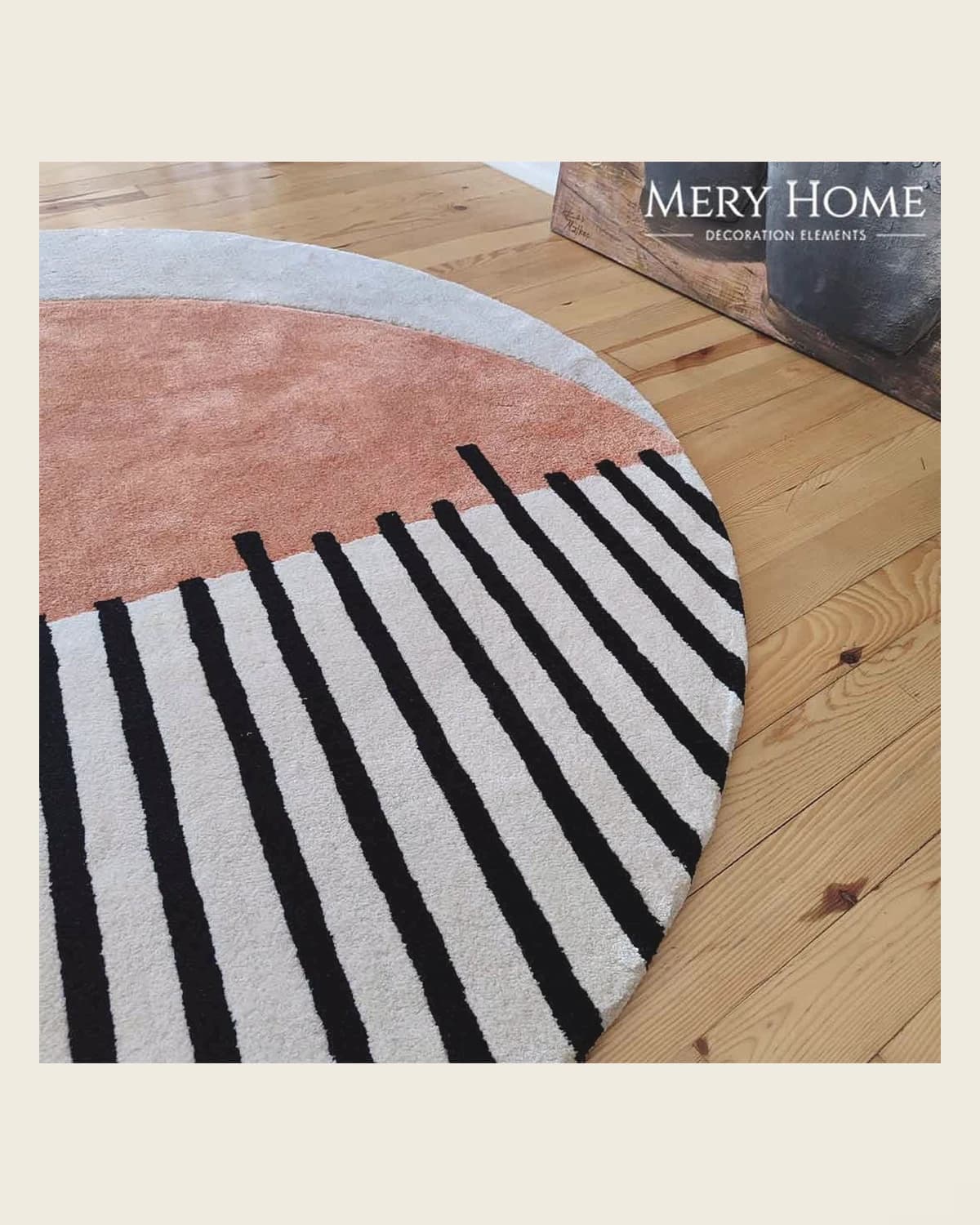 Lina Moderner runder Teppich mit speziellem Design und geometrischem Muster — TUTA — 4