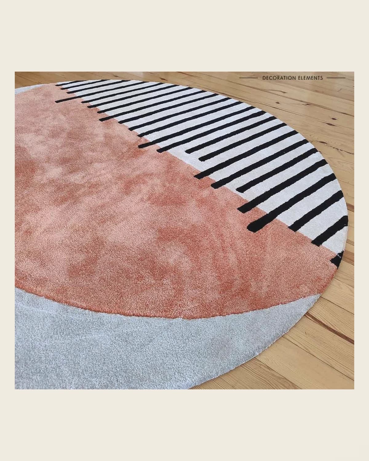 Lina Moderner runder Teppich mit speziellem Design und geometrischem Muster — TUTA — 5