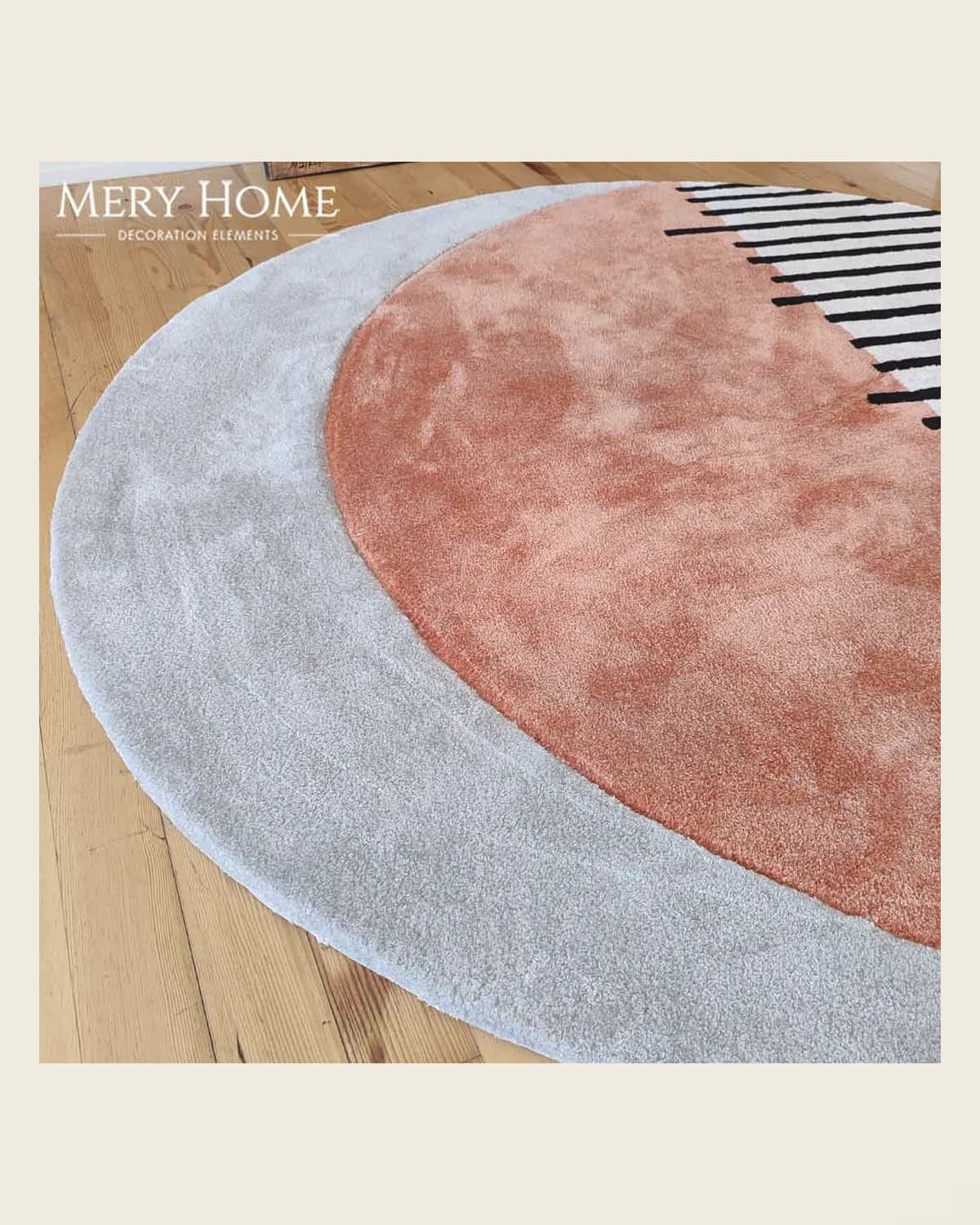 Lina Moderner runder Teppich mit speziellem Design und geometrischem Muster — TUTA — 6