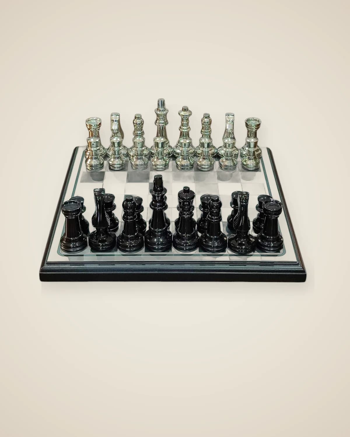 Роскошный декоративный серебряный набор шахмат Loop — TUTA — 2