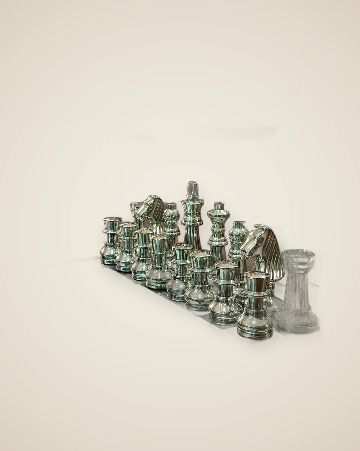 Роскошный декоративный серебряный набор шахмат Loop — TUTA — 3