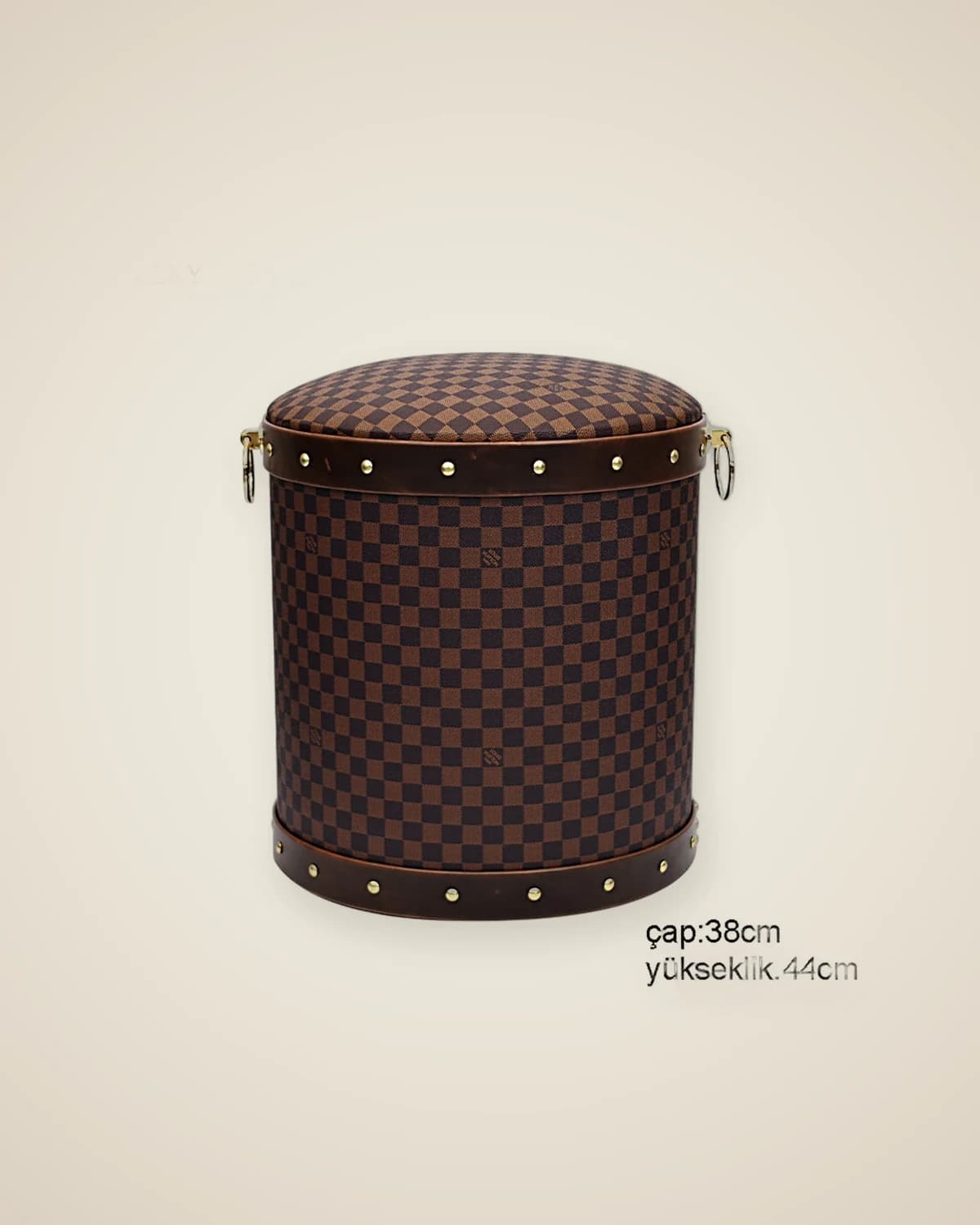 Louis Vuitton Design Luxus-Hocker in Braun und Gold — TUTA — 4