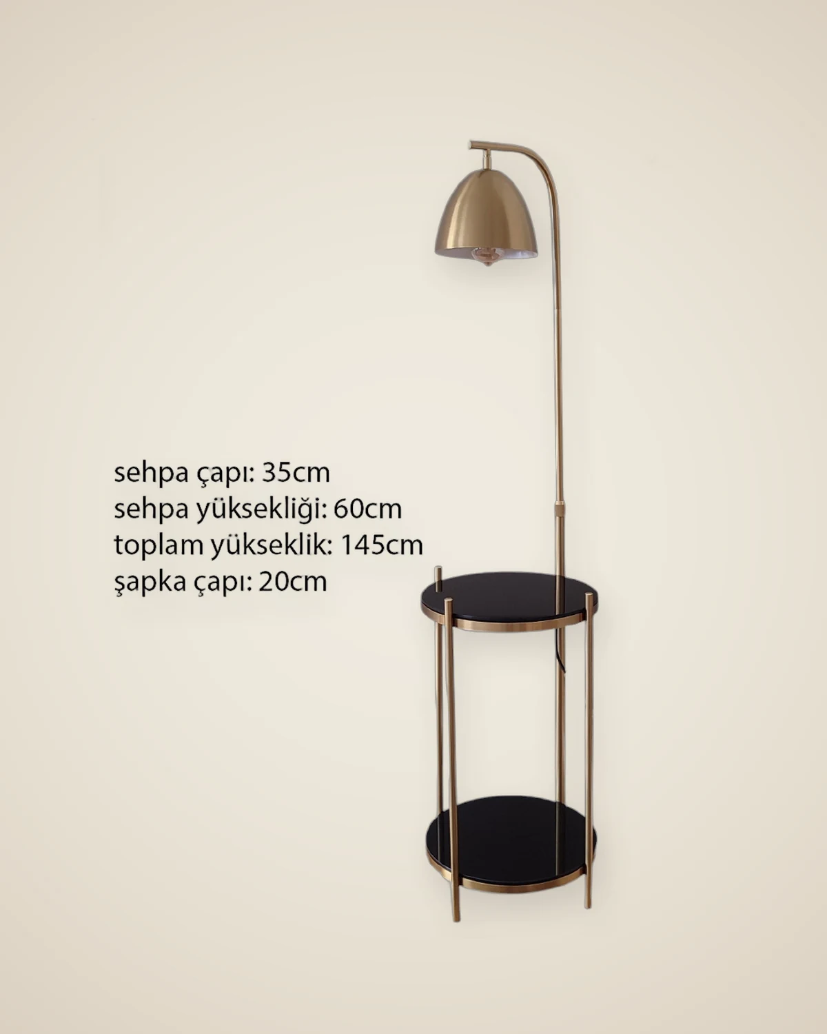 Funktioneller, doppelstöckiger, verspiegelter, dekorativer Couchtisch und Stehlampe „Luiza“ mit Metallmechanismus — TUTA — 5