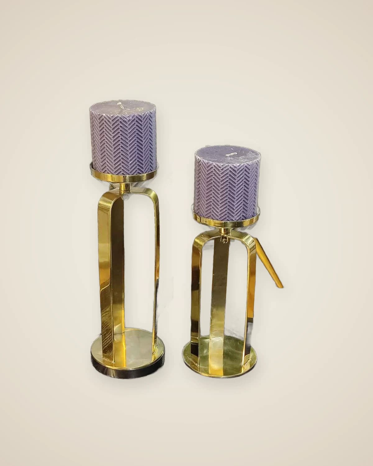 Набор стильных золотых металлических подсвечников Luma Gold — TUTA — 3