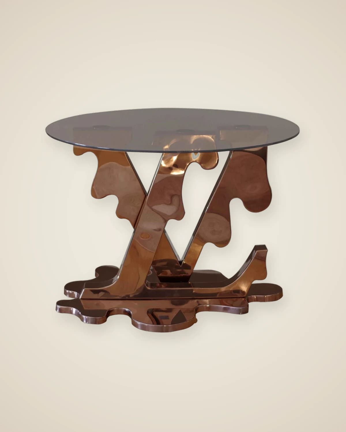 Luxuriöser, dekorativer Couchtisch aus Edelstahl von Lutrana Rose LV — TUTA — 2