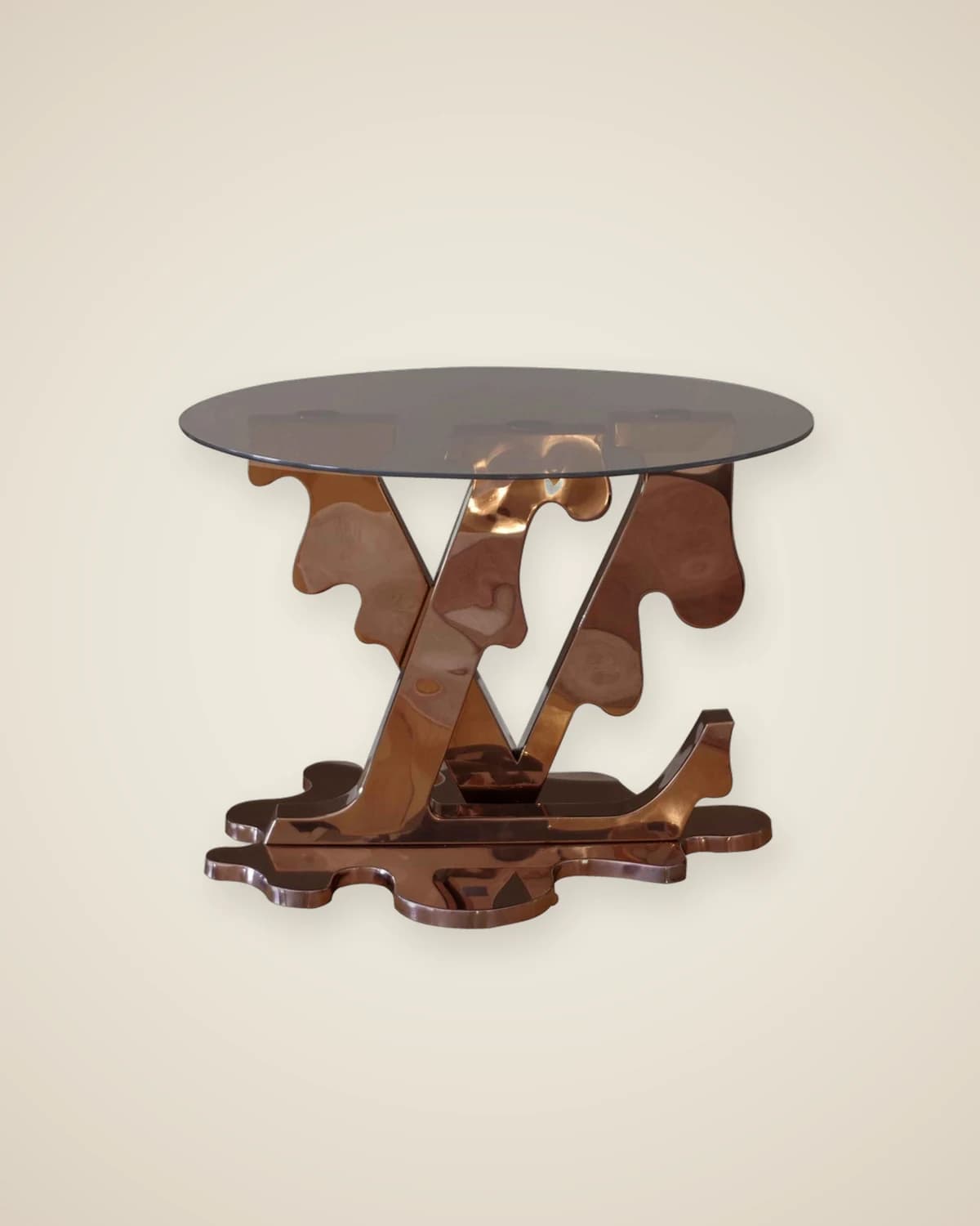 Luxuriöser, dekorativer Couchtisch aus Edelstahl von Lutrana Rose LV — TUTA — 6