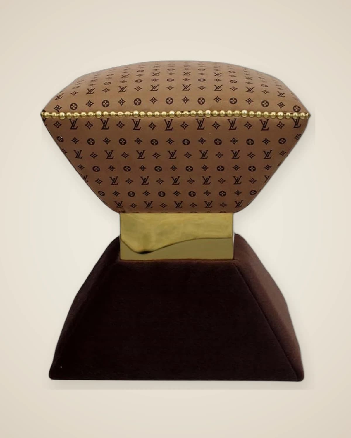 Роскошный дизайн Louis Vuitton темно-коричневый золотой металлический пуф роскошного дизайна — TUTA — 4