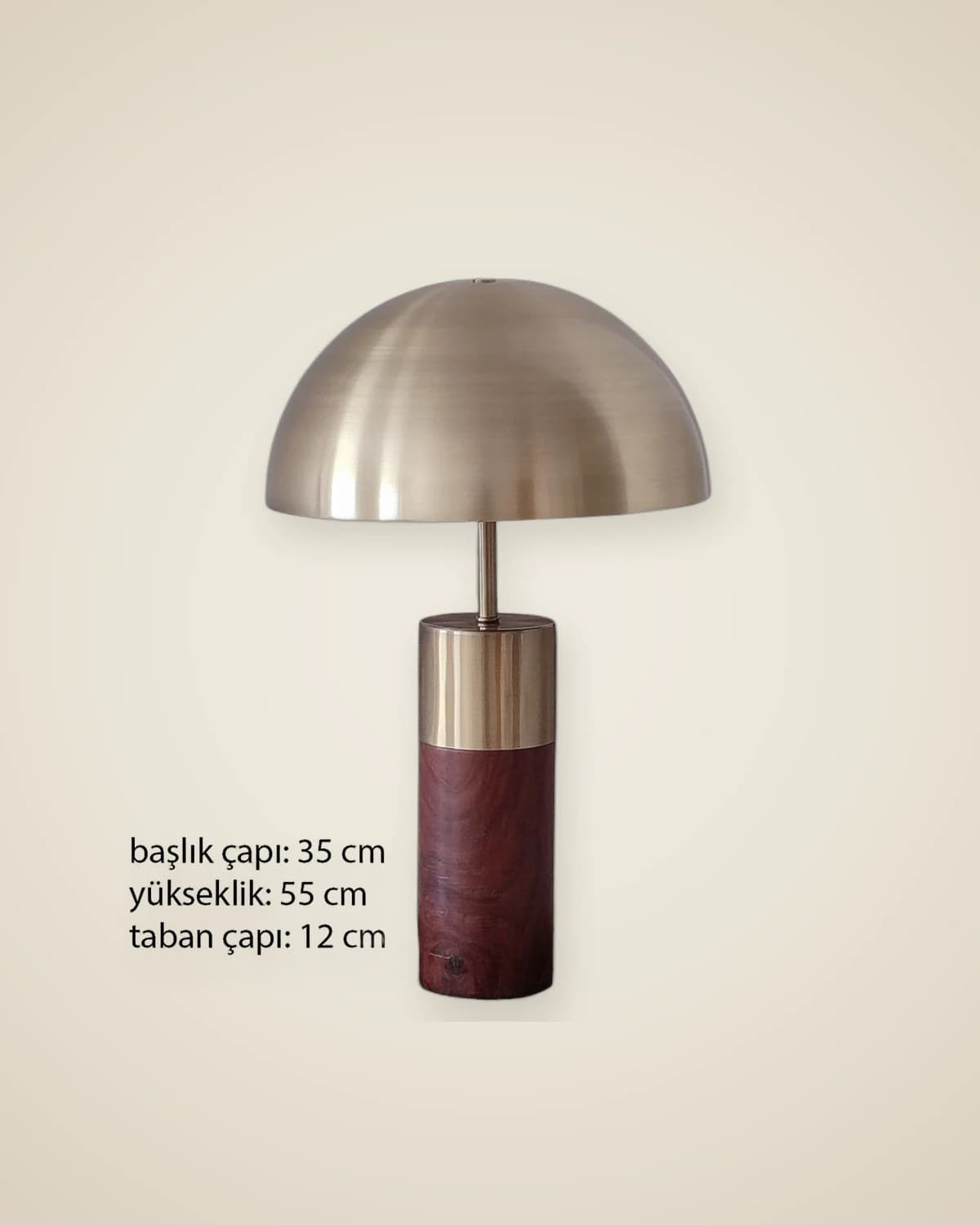 Marcello Luxuriöser und moderner Design-Lampenschirm mit Holzkörper und antikgoldenem Metallhut — TUTA — 4