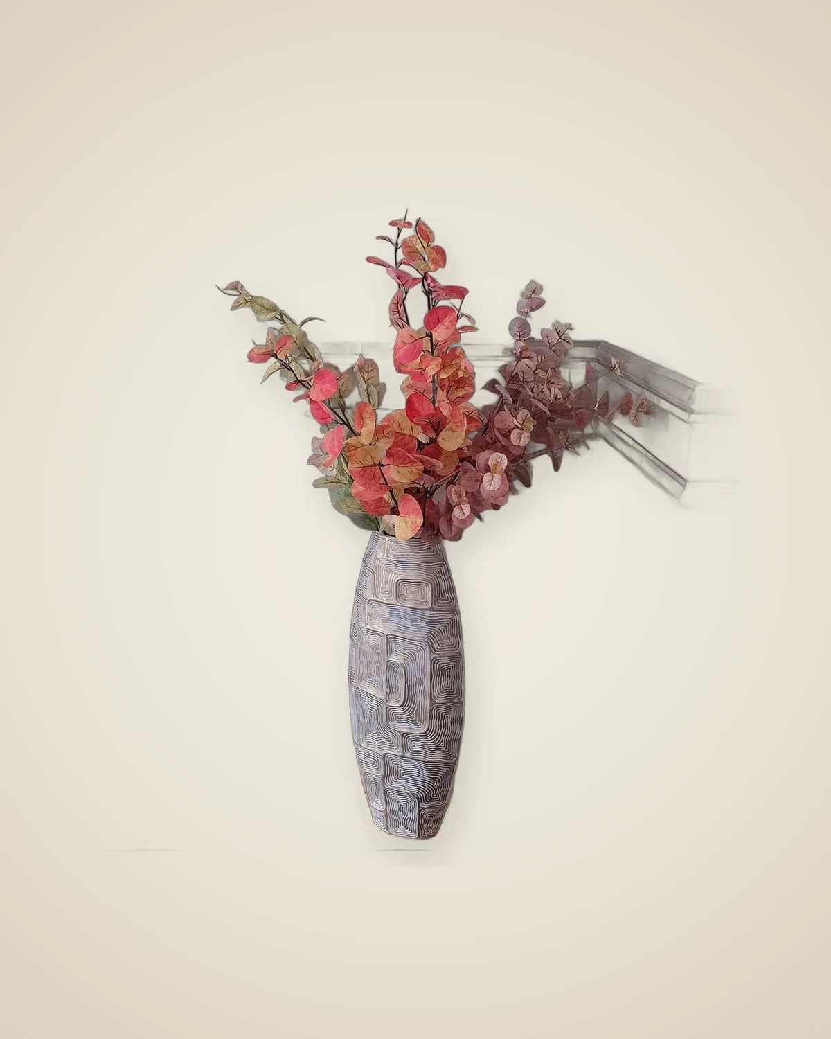 Mauro Geometrisch gemusterte dekorative Harzvase — TUTA — 6